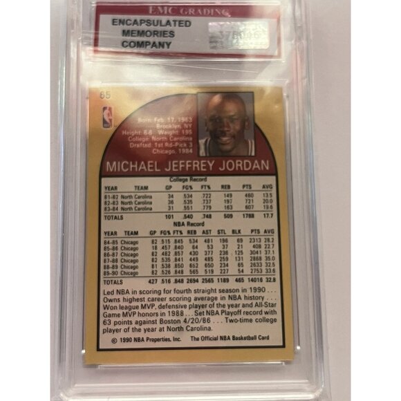 1990 Michael Jordan # 65 EMC GRADED MINT 9 VINTAGE EARLY JORDAN CARD THE GOAT - Picture 5 of 13